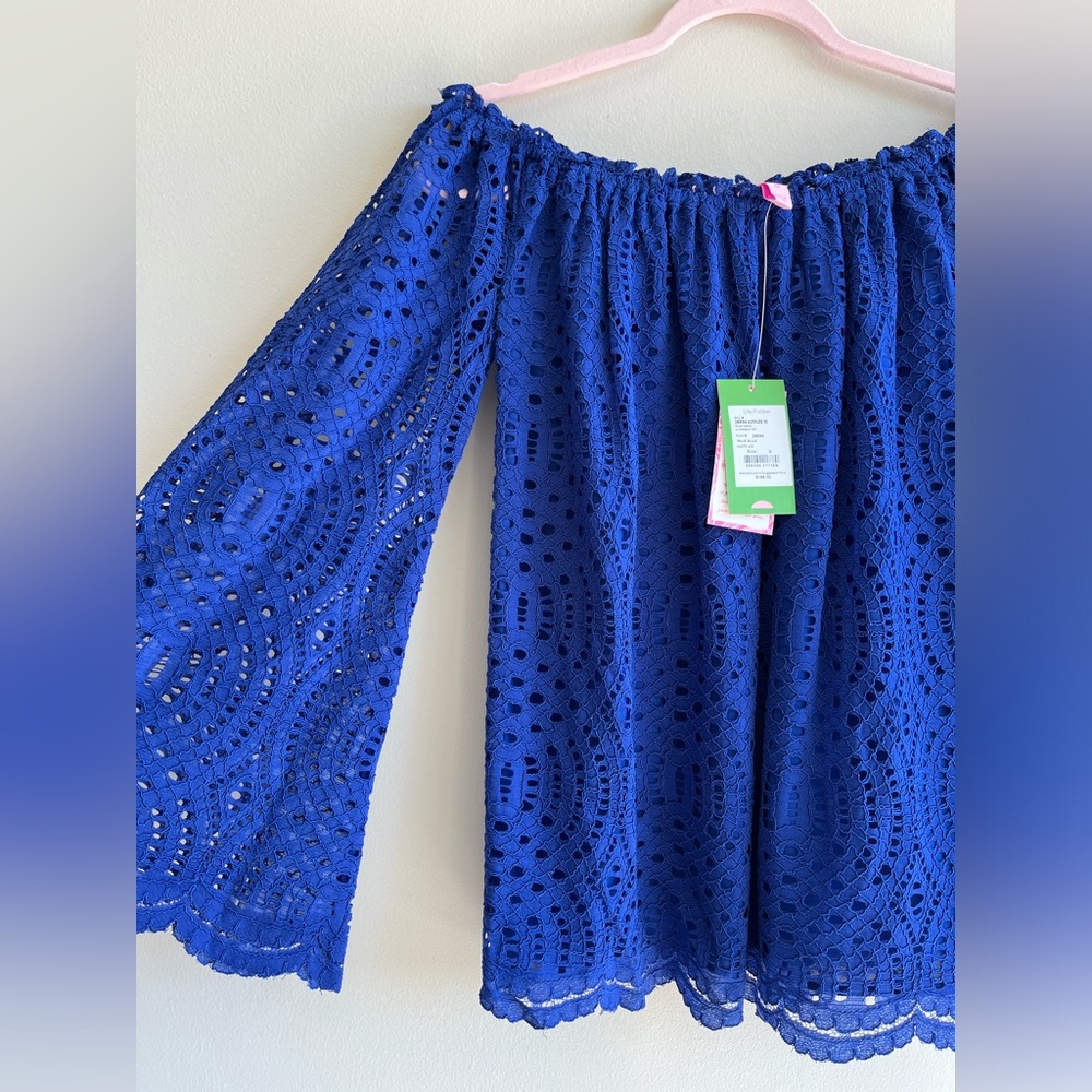 NWT Lilly Pulitzer Le Marble Top Knotty Lace True Blue